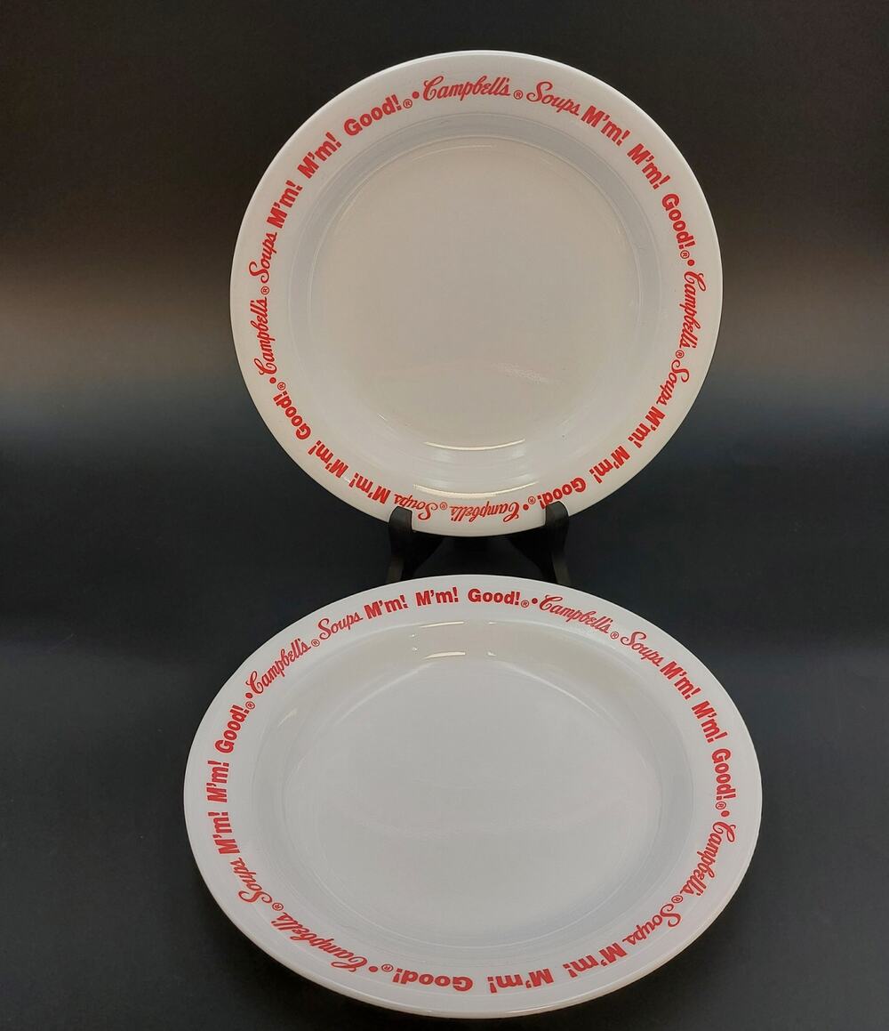 Vintage Corelle Campbells Soup Bowls Set of 2 Corning Vitrelle Glass Rimmed USA